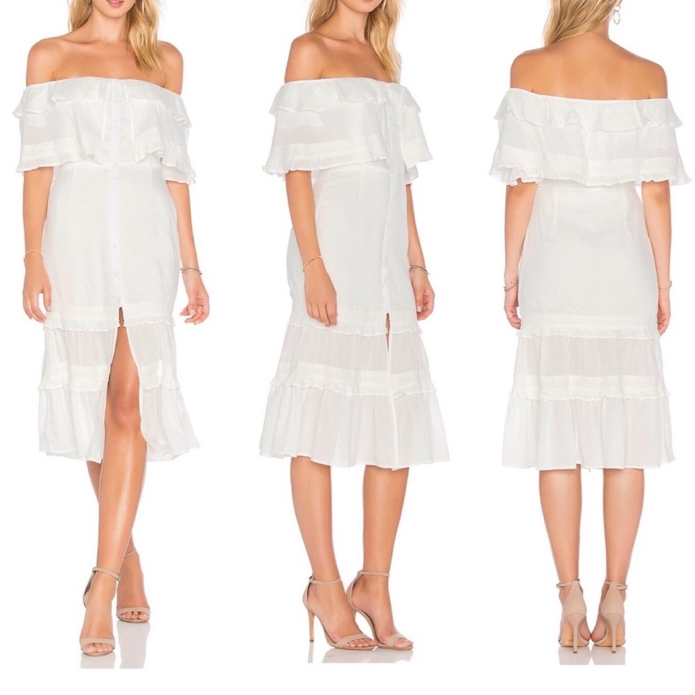 Majorelle Gemini Off-Shoulder White Dress